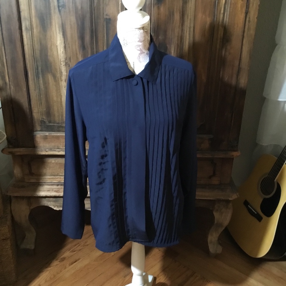 Navy Blue Business Blouse